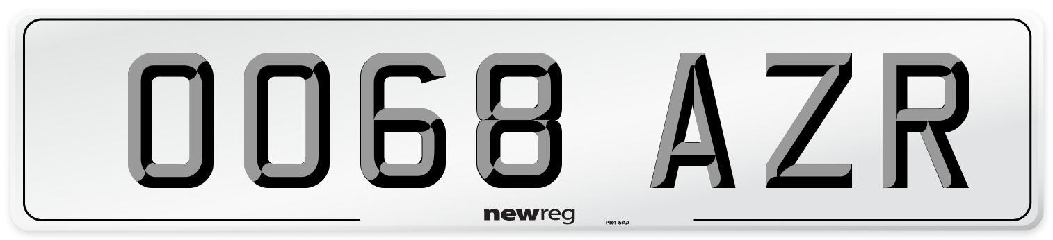 OO68 AZR Number Plate from New Reg